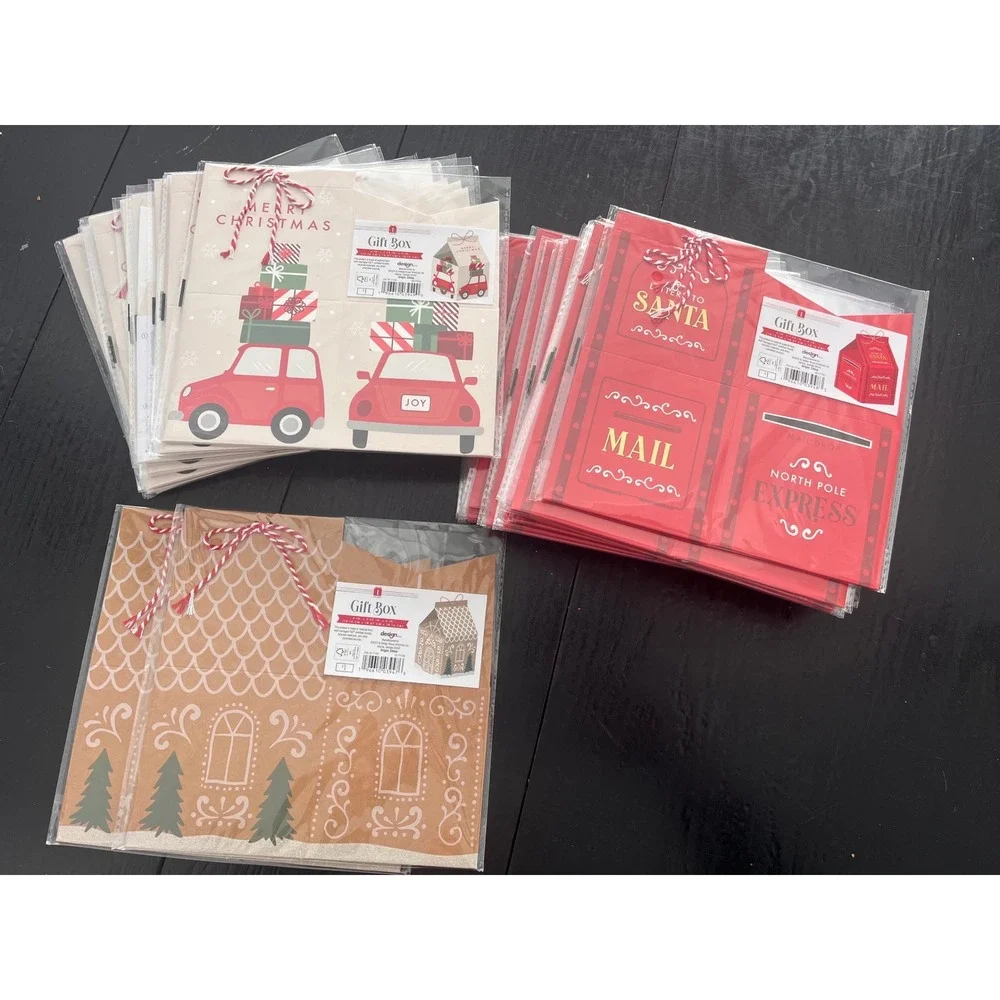 Target‎ Bullseyes Playground Christmas 3D Paper Gift Boxes  29 Total 3 Designs